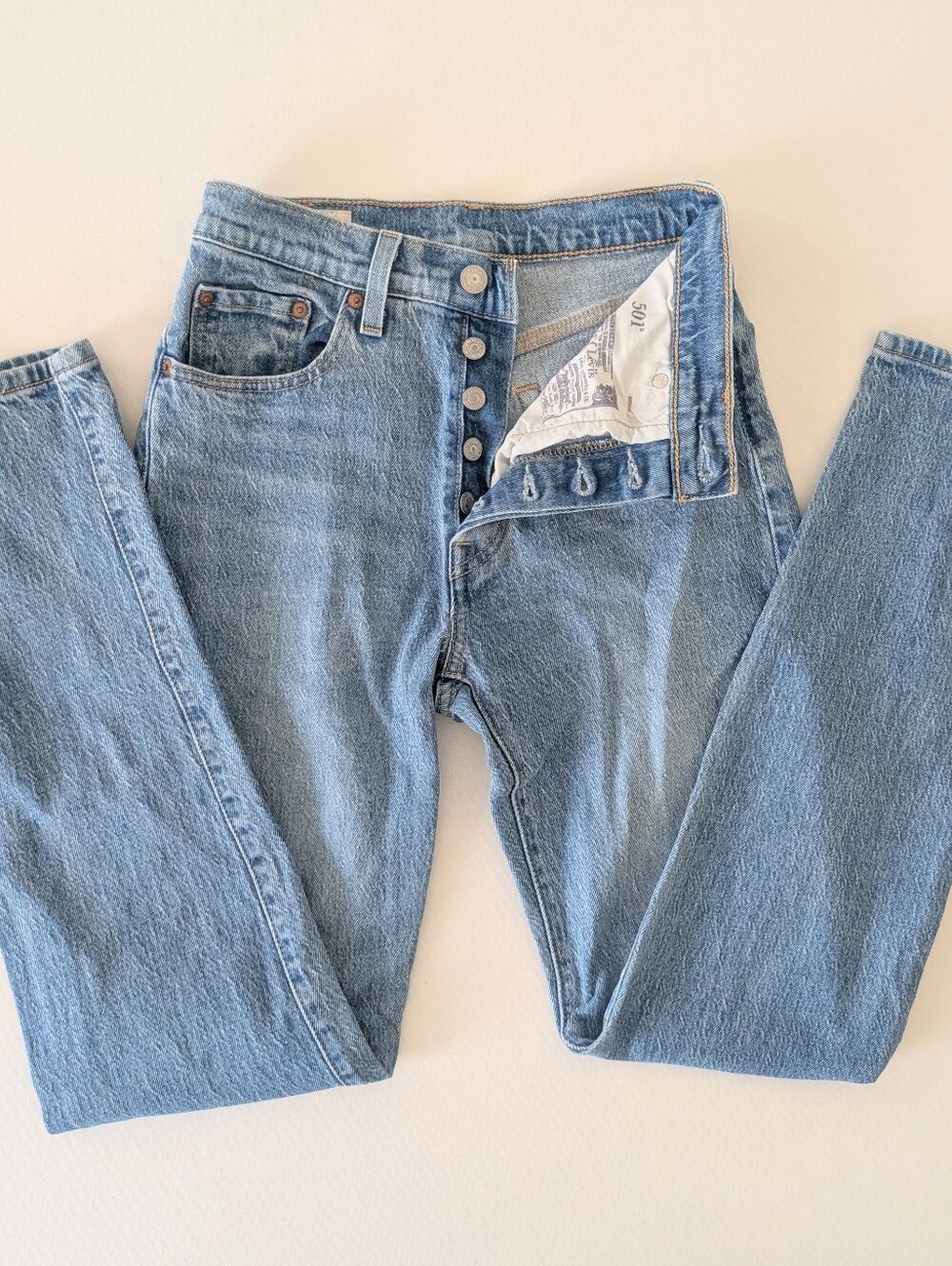Levi's 501 Womens Premium Straight Jeans Blue Sz W24 L30
